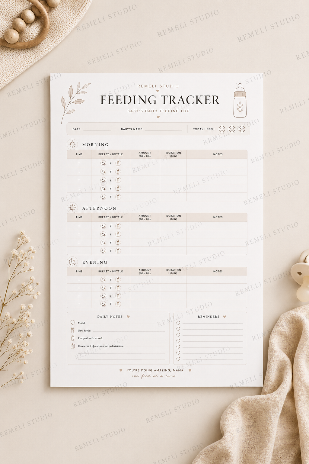 Feeding Tracker | Remeli Studio™