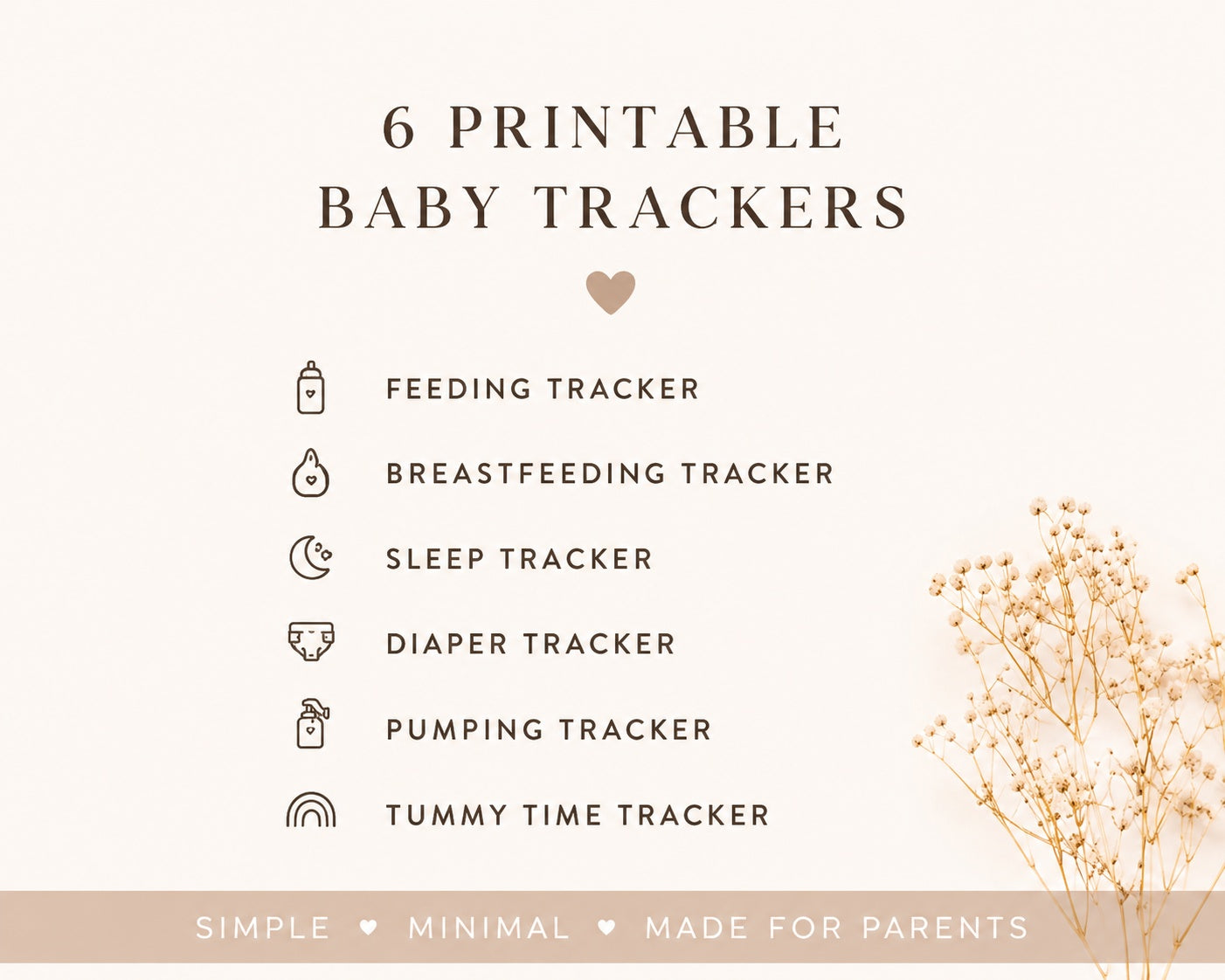 Newborn Essentials Bundle | 6 Printable Baby Trackers | Remeli Studio™