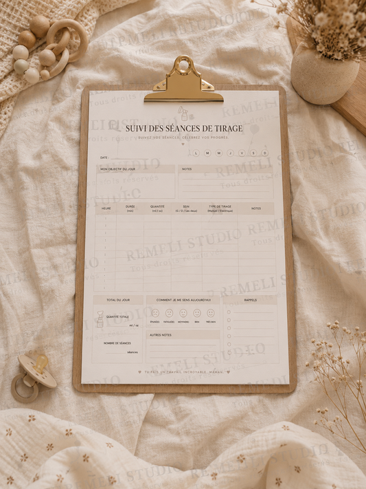 Journal de tirage de lait maternel |  Remeli Studio™