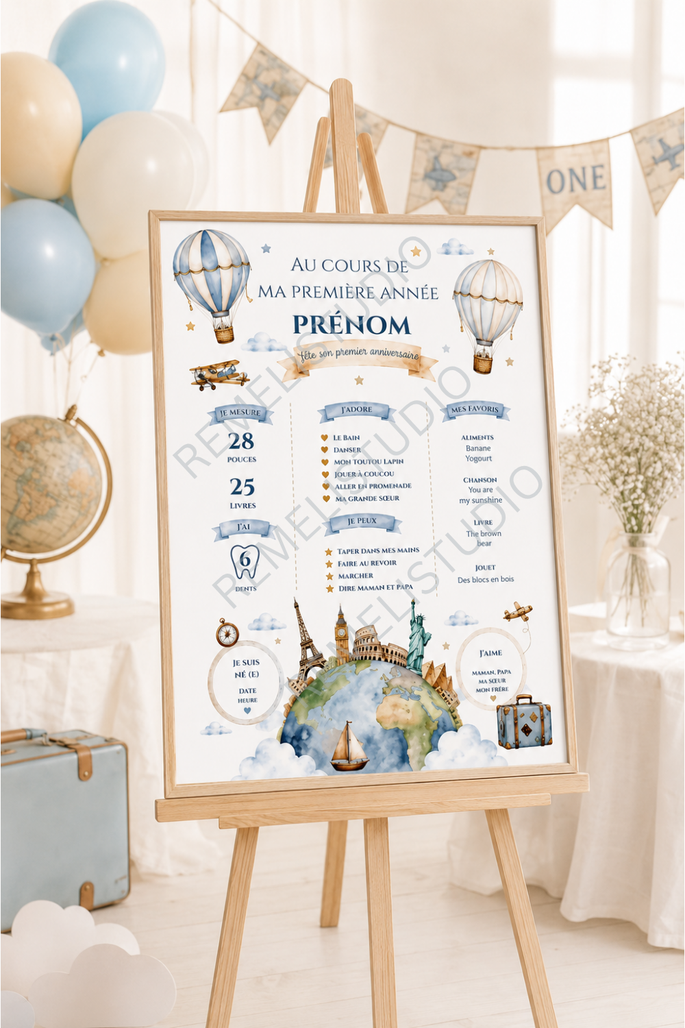 Poster Around the world | Affiche autour du monde | FR & EN | Remeli Studio