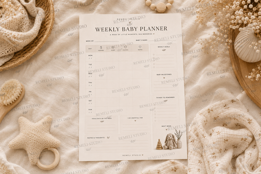 Weekly baby planner | Remeli Studio