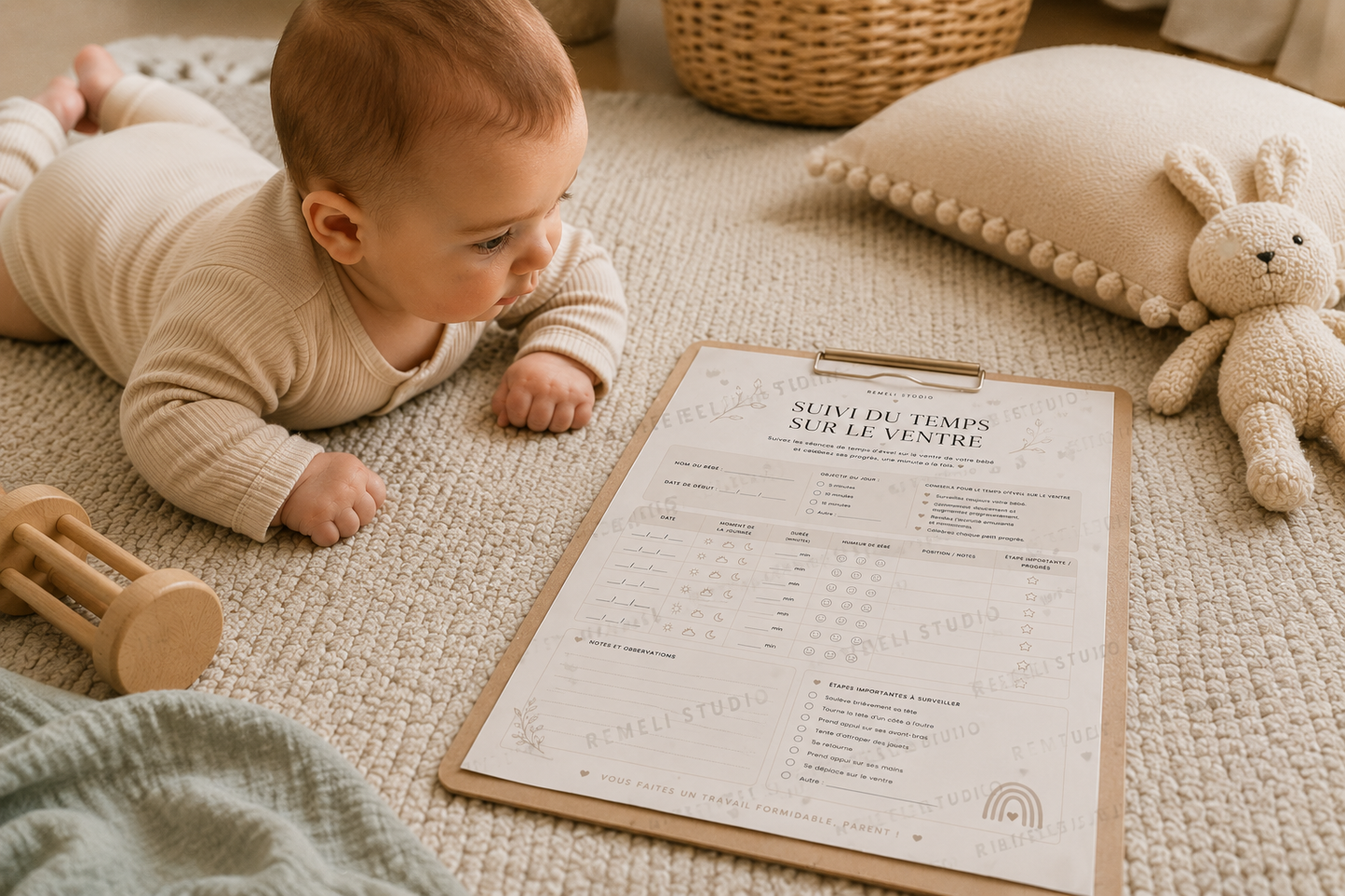 Suivi du temps sur le ventre | Remeli Studio