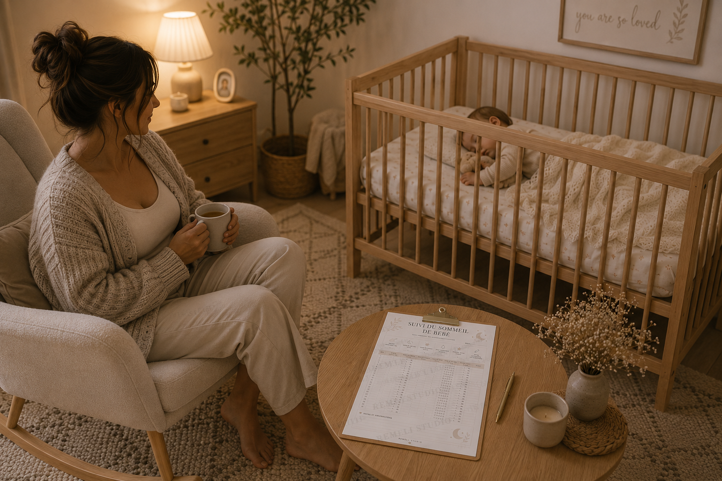 Suivi Mensuel du Sommeil de Bébé | Remeli Studio